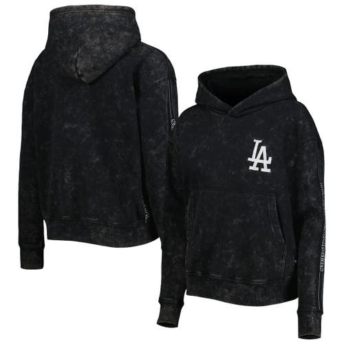 Women's The Wild Collective Black Los Angeles Dodgers Marble Pullover Hoodie