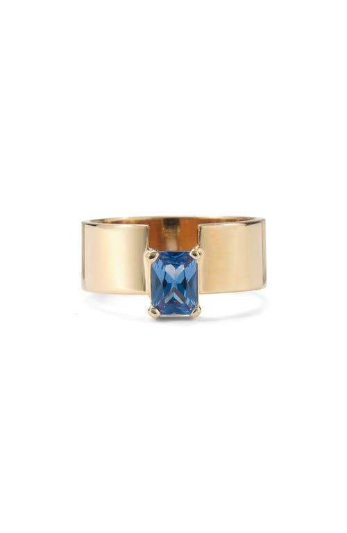 Shop Lady Grey Wade Split Ring In Gold/blue Zircon