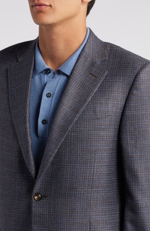 Shop Canali Siena Regular Fit Check Silk & Cashmere Sport Coat In Blue