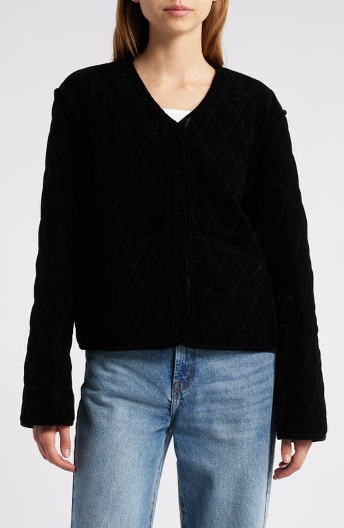 Shop Rails Kiko Quilted Velvet Jacket In Black Velvet