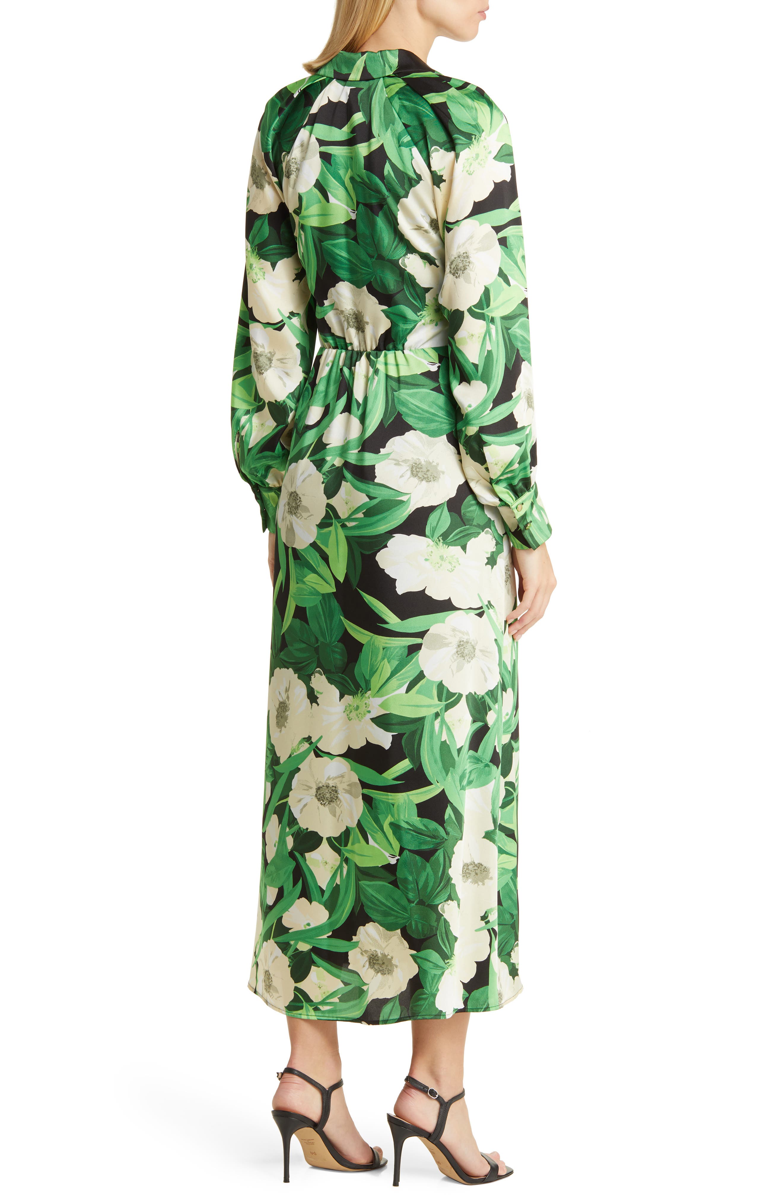 knee length dresses for ladies Long Sleeve Ruched Midi Dress| Anne Klein