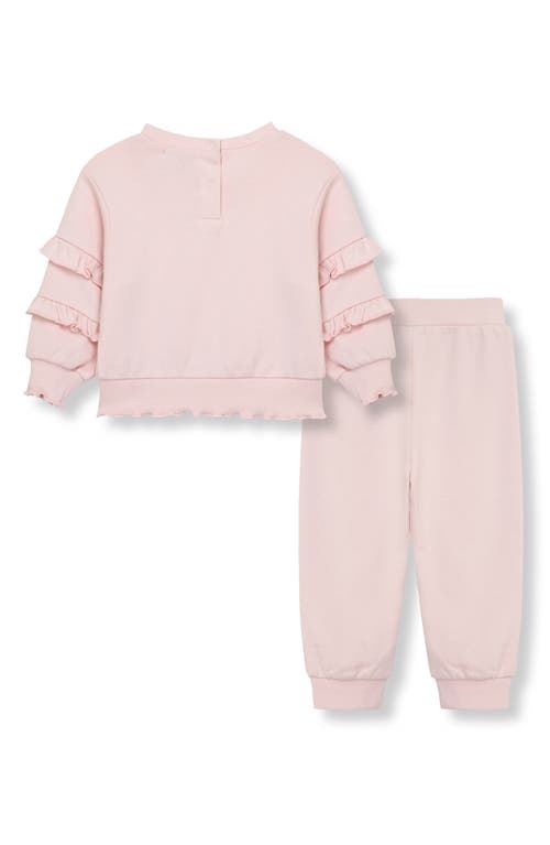 Shop Habitual Kids Ruffle Sweatshirt & Joggers Set In Light Pink