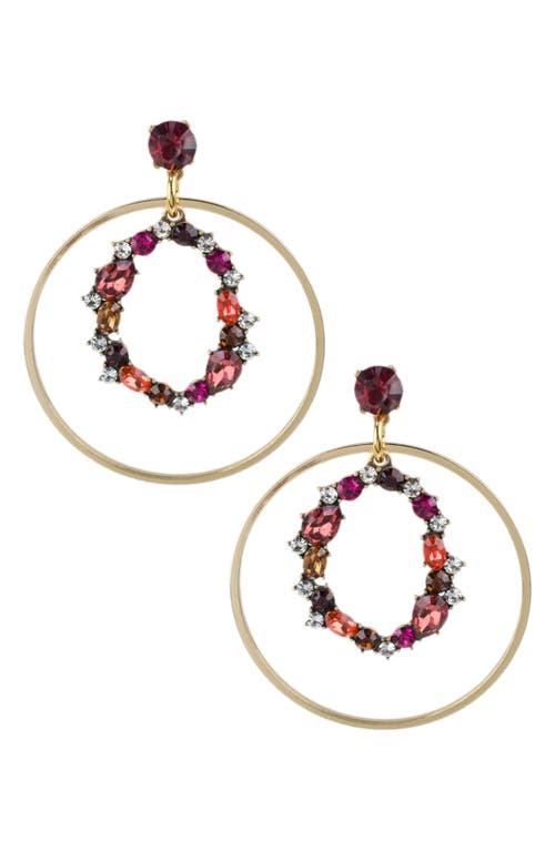 Shop Jardin Crystal Orbital Drop Earrings In Red/gold