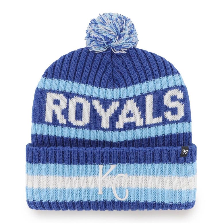 47 Brand / Men's Kansas City Royals Grey Bar Cuffed Knit Pom Hat