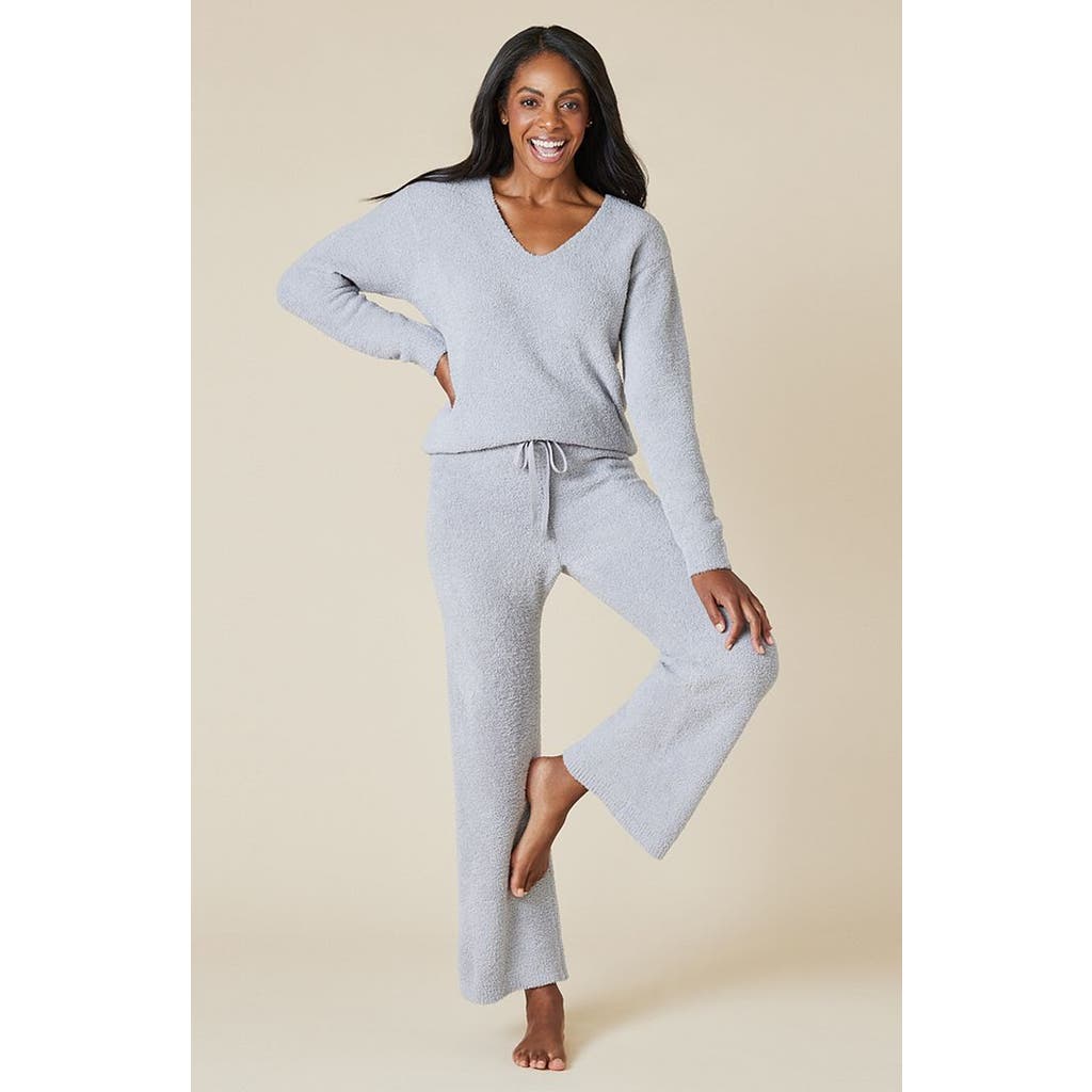 Softies Solid Marshmallow V-neck Lounge Set In Grey