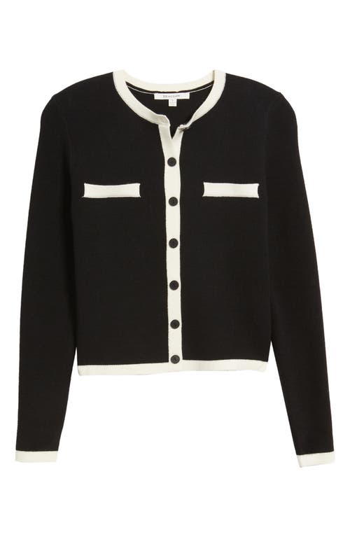 Shop Zoe And Claire Contrast Trim Cardigan In Black