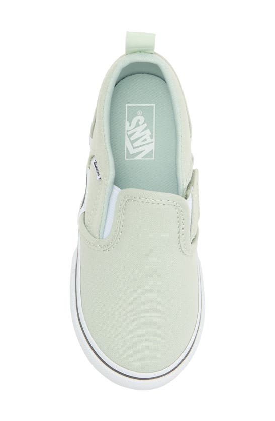 Shop Vans Kids' Asher Slip-on Sneaker In Canvas Pale Aqua