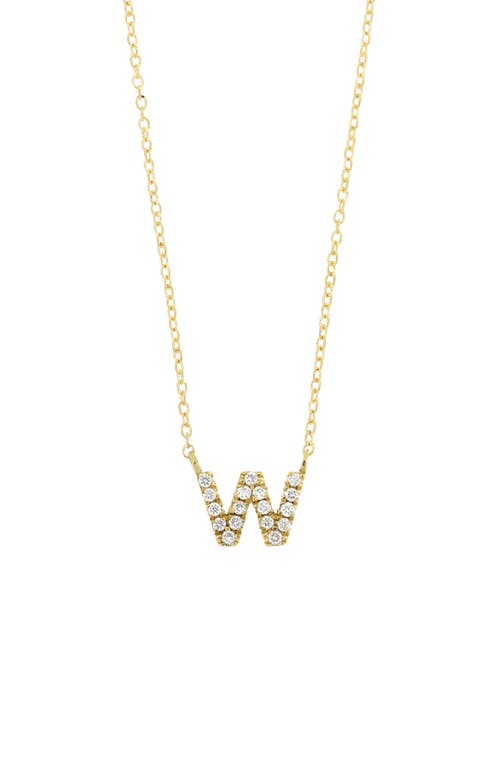 Icon Pavé Diamond Initial Pendant Necklace in 18K Yellow Gold - W