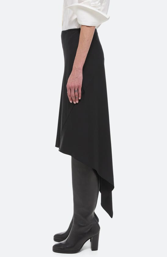 Shop Helmut Lang Scarf Hem Virgin Wool Maxi Skirt In Black