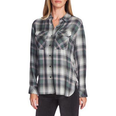 Vince Camuto Plaid Button-Up Utility Shirt