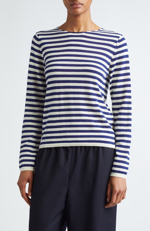 Comme Des Garcons Girl Comme Des Garçons Girl Stripe Jersey Sweater In Navy/white