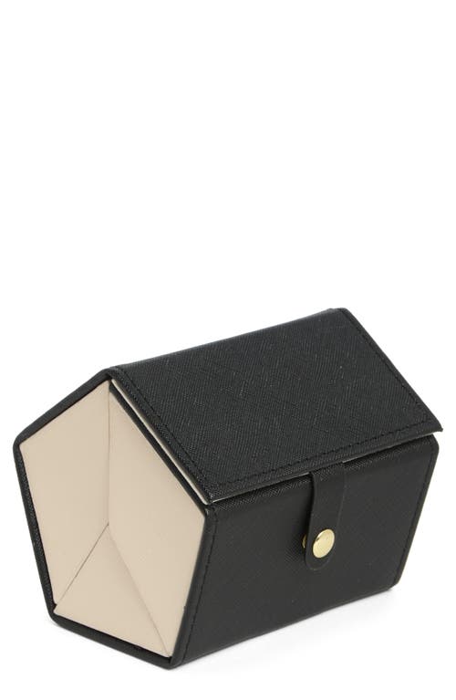 Nordstrom Mini Hexagon Fold-Up Travel Jewelry Case in Black- Ivory at Nordstrom