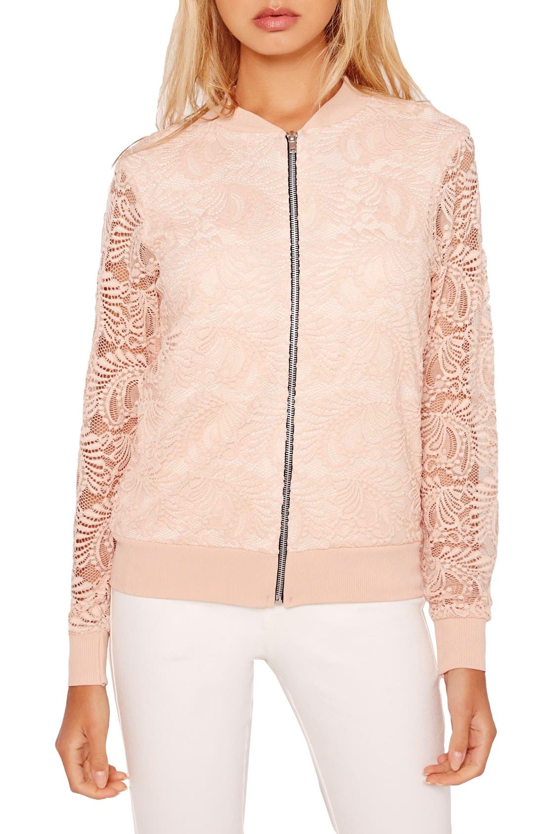 Missguided Lace Bomber Jacket Nordstrom