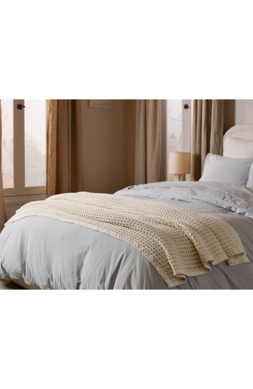 Parachute Waffle Cotton Throw Blanket In Cream