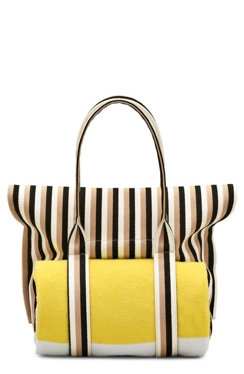 Marc Jacobs The Striped Jacquard Beach Tote Bag In Camel Multi
