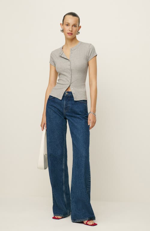 Reformation Raelynn Knit Top In Heather Grey