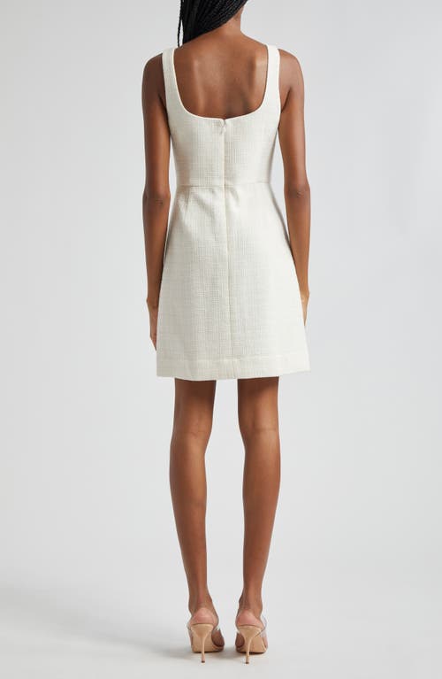 Shop Veronica Beard Sabra Cotton Blend Tweed Sheath Dress In Off White