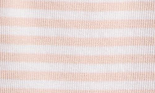 Shop Nordstrom Kids' Rib Lettuce Hem Tank In Pink Veil Rose Sunshine Stripe