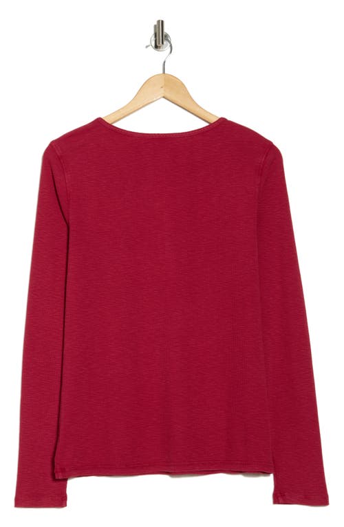 Lucky Brand Lace Trim Henley In Red Bud