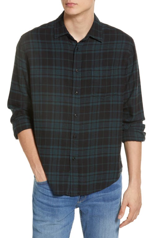 Rails Lennox Relaxed Fit Plaid Cotton Blend Button-Up Shirt Emerald Shadow at Nordstrom,
