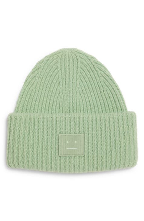 Jacquard Cotton And Wool Beanie in Pink - Acne Studios Kids