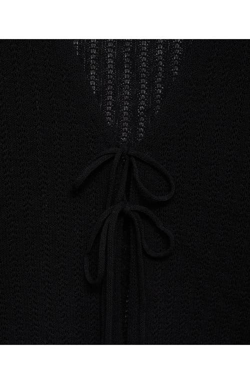 MANGO MANGO TIE FRONT OPEN STITCH CARDIGAN
