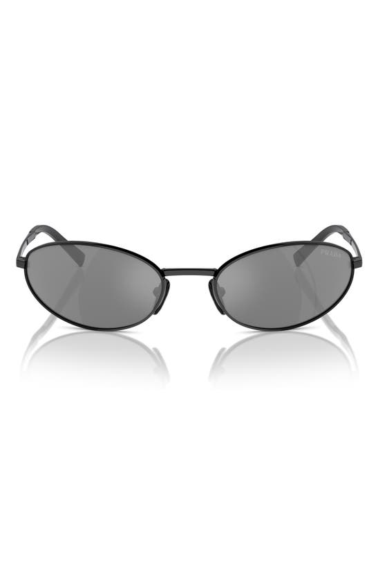 Shop Prada 59mm Oval Sunglasses In Black