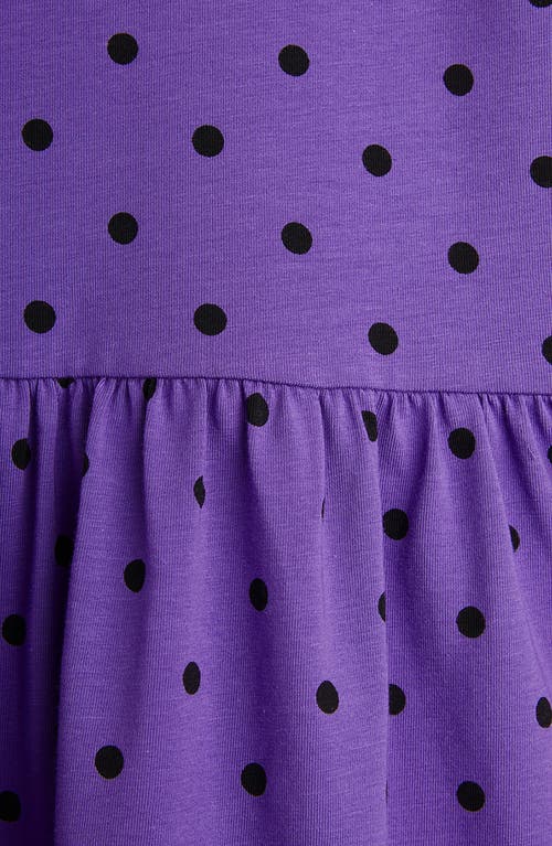 Shop Mini Rodini Kids' Polka Dot Long Sleeve Dress In Purple