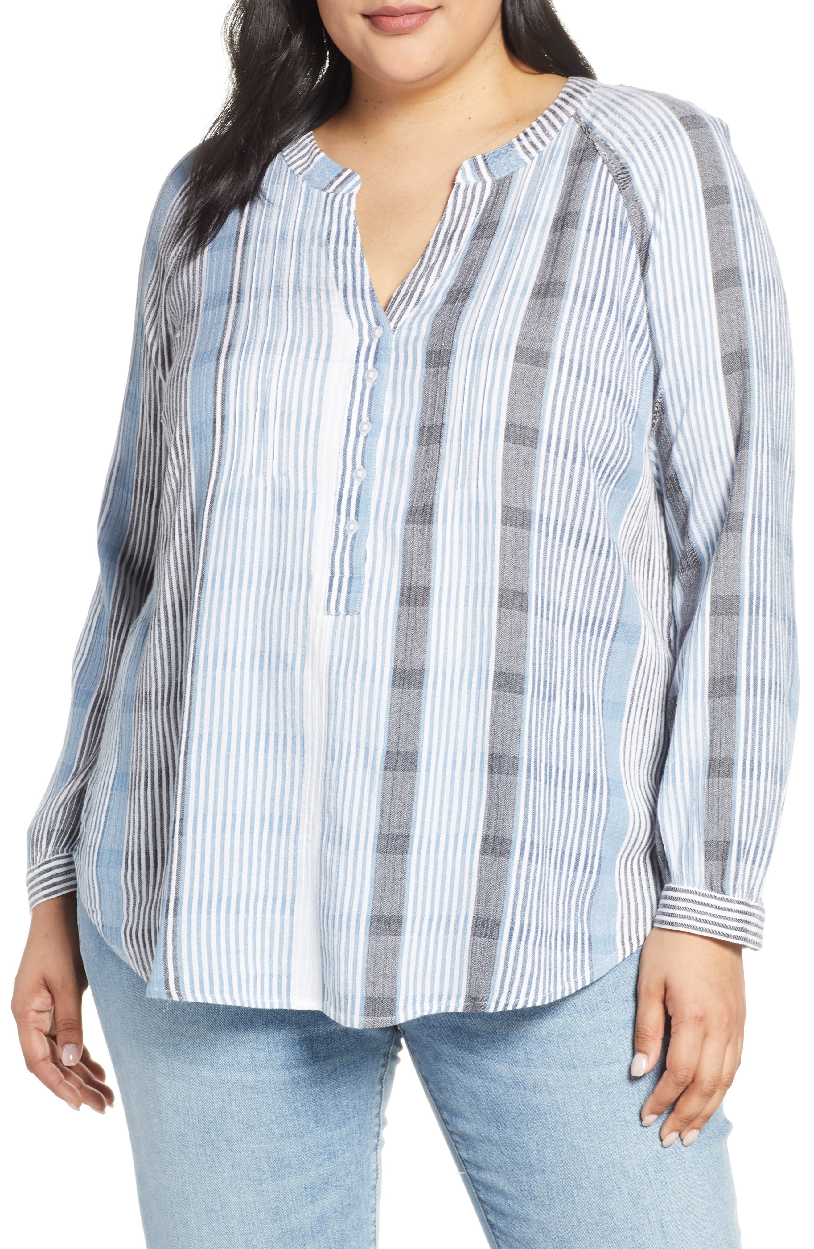Lucky Brand Stripe Gauze Tunic Nordstrom