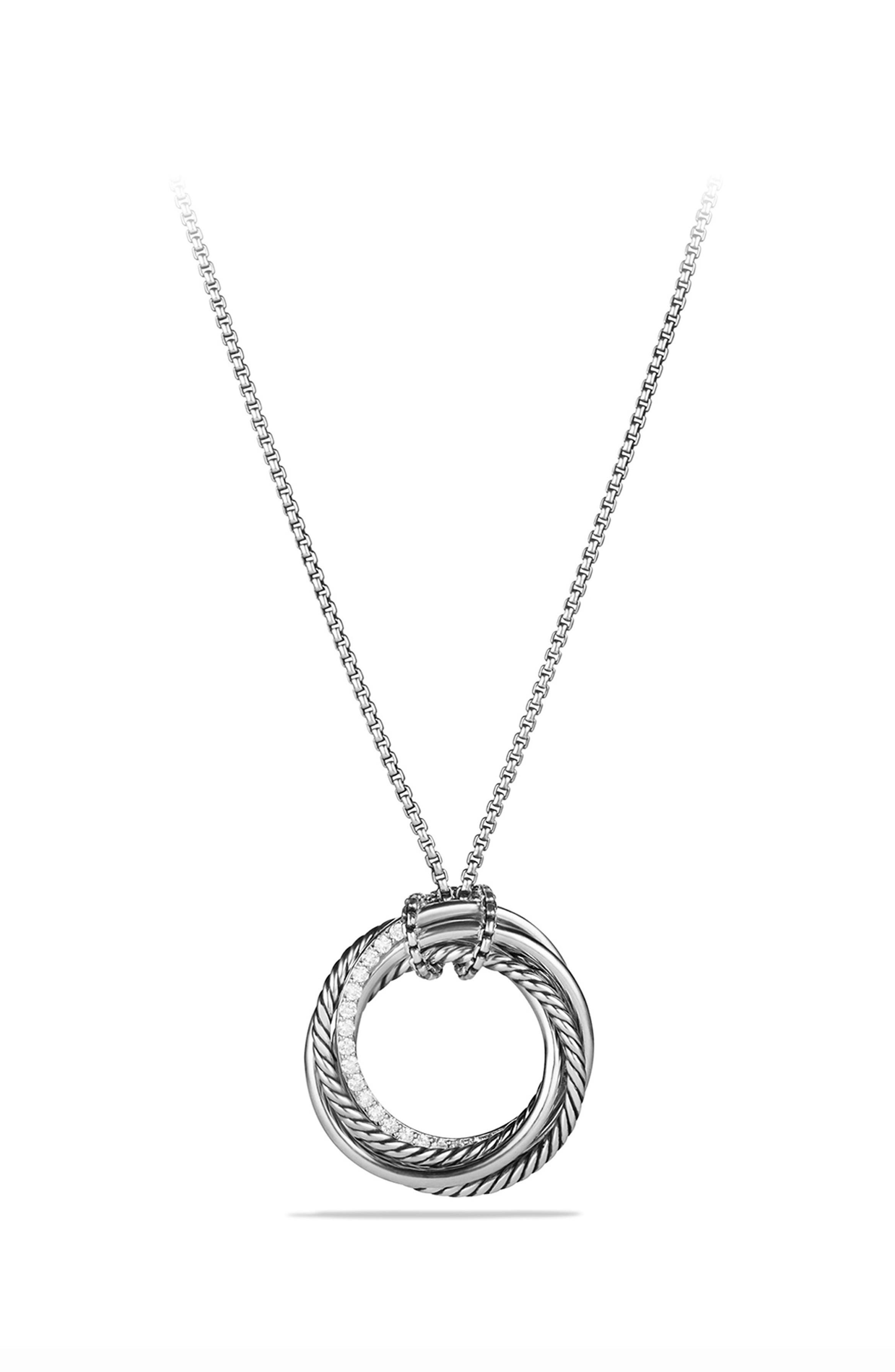 David Yurman 'Crossover' Pendant Necklace with Diamonds | Nordstrom