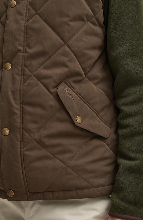 Shop Barbour Elter Quilted Gilet Vest In Dark Olive