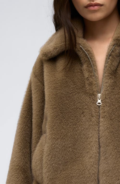 Shop Kenneth Cole Faux Fur Jacket In Wheatgrass