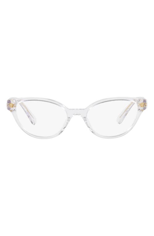 Versace Kids' 47mm Cat Eye Optical Glasses in Crystal at Nordstrom
