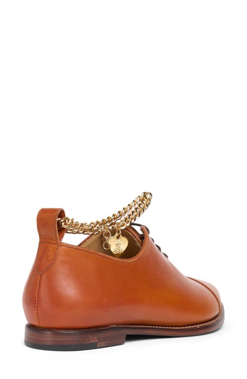 Shop The Office Of Angela Scott Ms. Charlize Chain Ankle Strap Cap Toe Oxford In Cognac