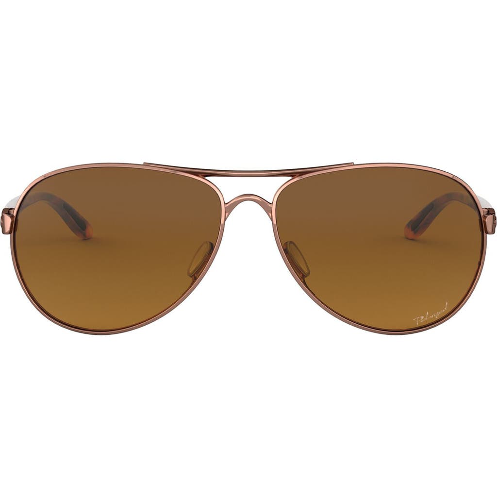 Oakley 59mm Polarized Aviator Sunglasses In Gold/pink Gradient