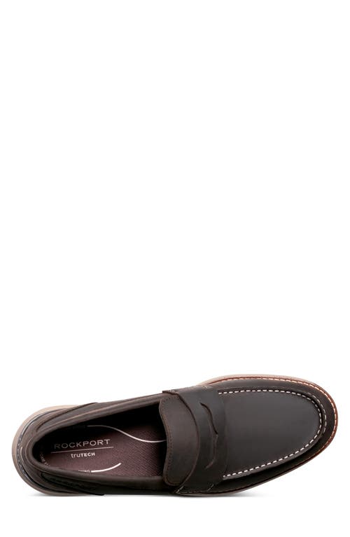 Shop Rockport Liam Penny Loafer In Dark Brown