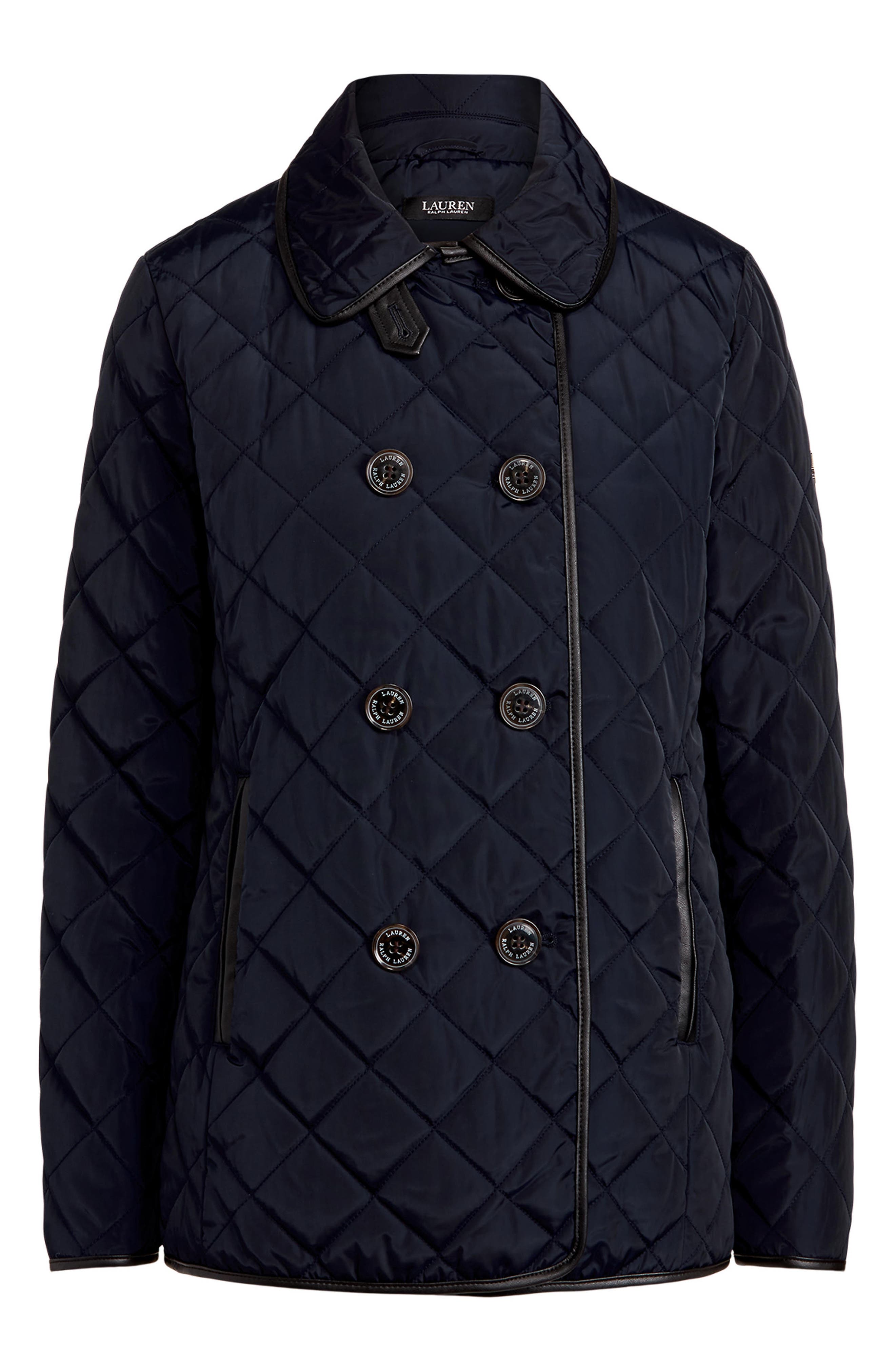 quilted double breasted coat lauren ralph lauren