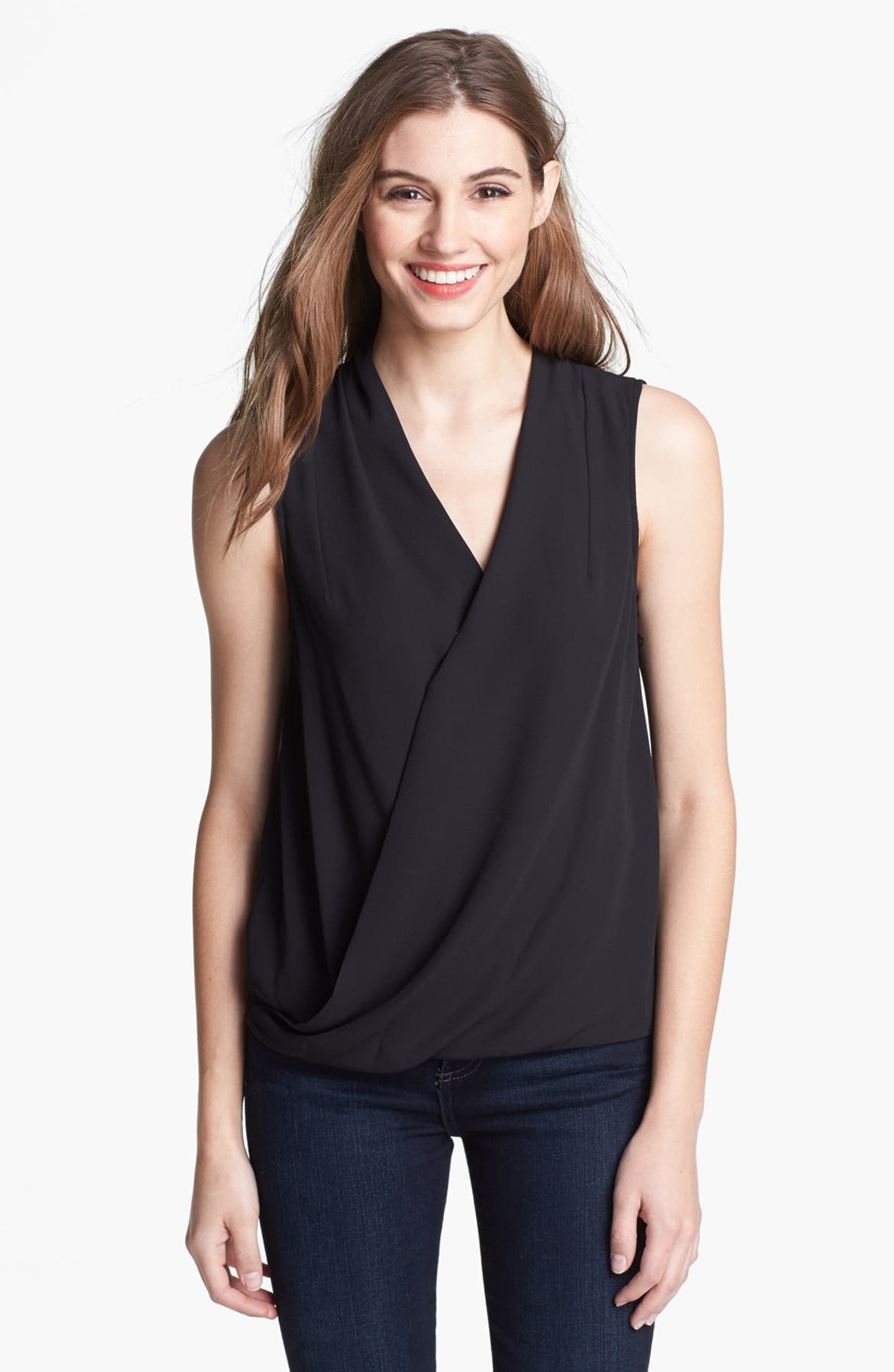 Vince Camuto Sleeveless Faux Wrap Top | Nordstrom