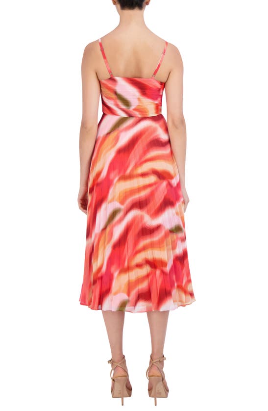 Shop Bcbg Pleated Midi Dress In Gamma Wave