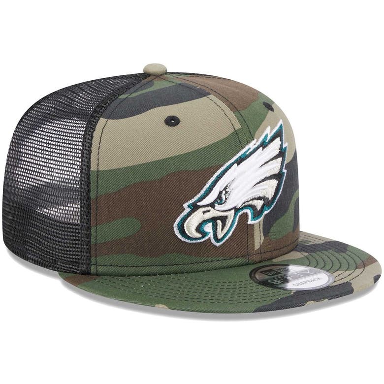 Men's New Era Black Philadelphia Eagles Classic 9FIFTY Trucker Snapback Hat