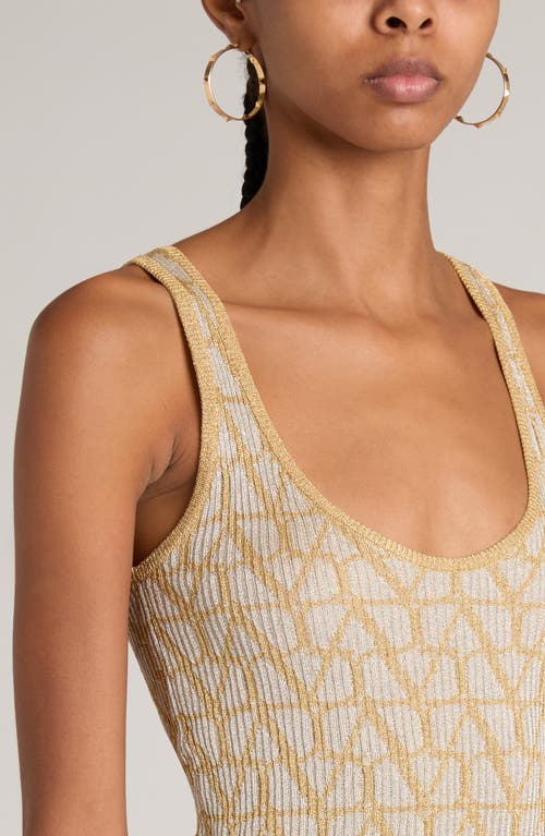 Valentino Iconographic Canvas Sleeveless Top In Oro