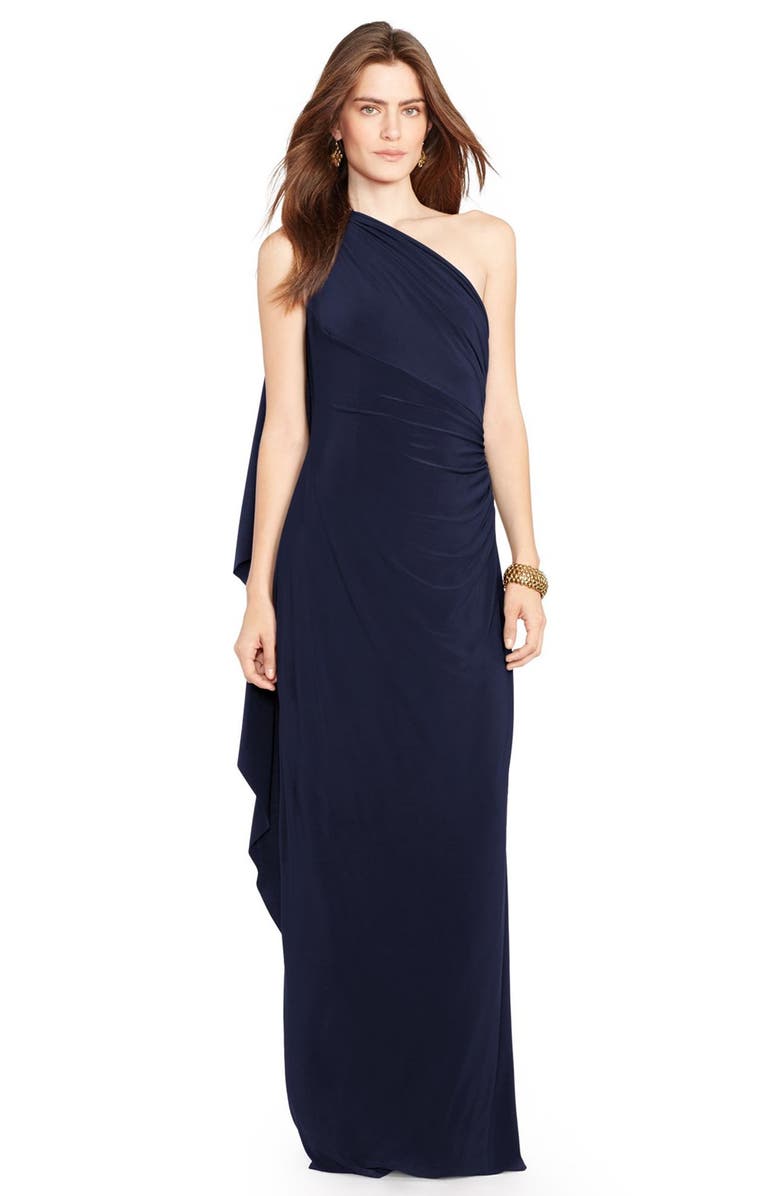 Lauren Ralph Lauren One-Shoulder Jersey Gown | Nordstrom