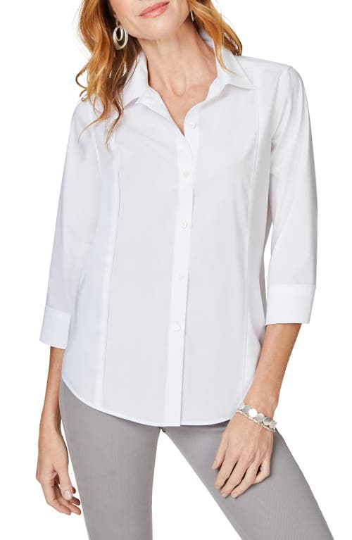 Foxcroft Terri Solid Button-Up Shirt White at Nordstrom