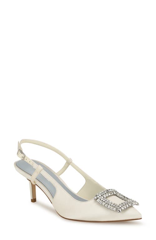 Nine West Aimey Bridal Slingback Pointed Toe Pump Ivory at Nordstrom,