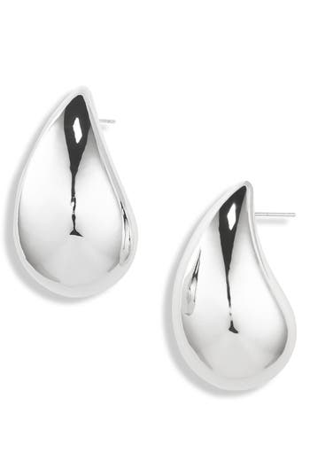 Tasha Large Chunky Teardrop Earrings In Silver