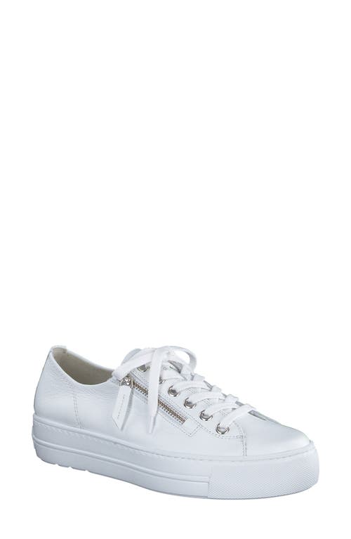 Skylar Platform Sneaker in White Leather