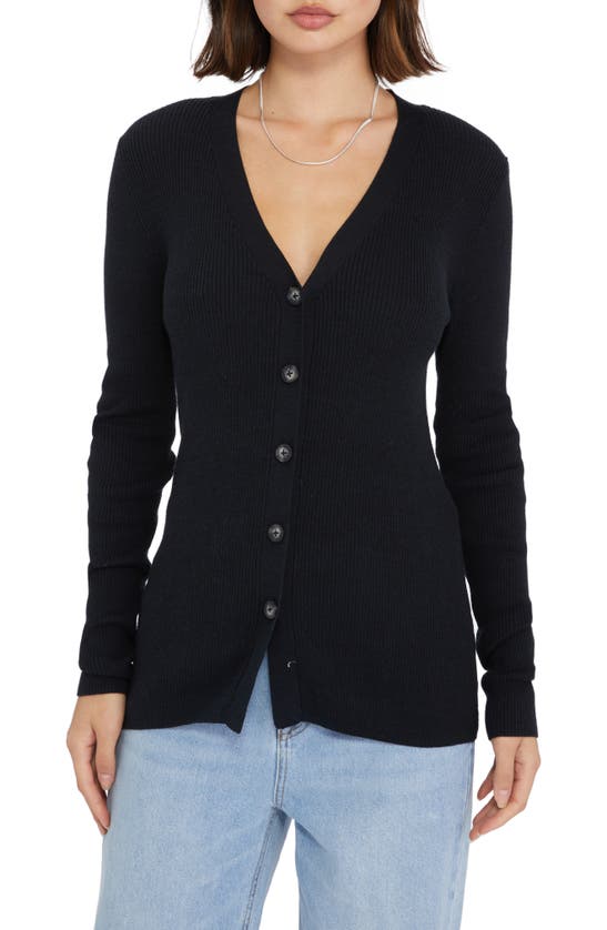 Sanctuary Off Duty Cotton Blend Cardigan In Black