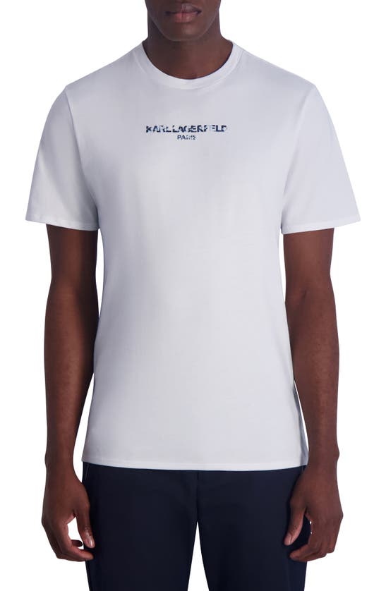 Karl Lagerfeld Raised Camo Logo Graphic T-shirt In White