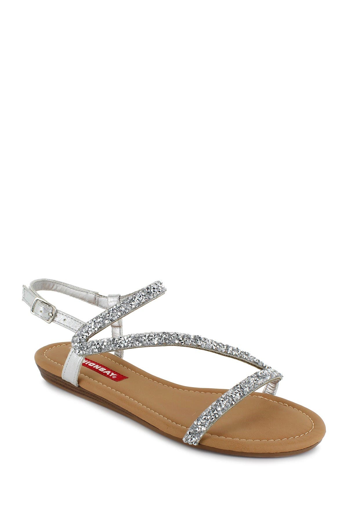Unionbay Dominick Crystal Embellished Sandal In Silver