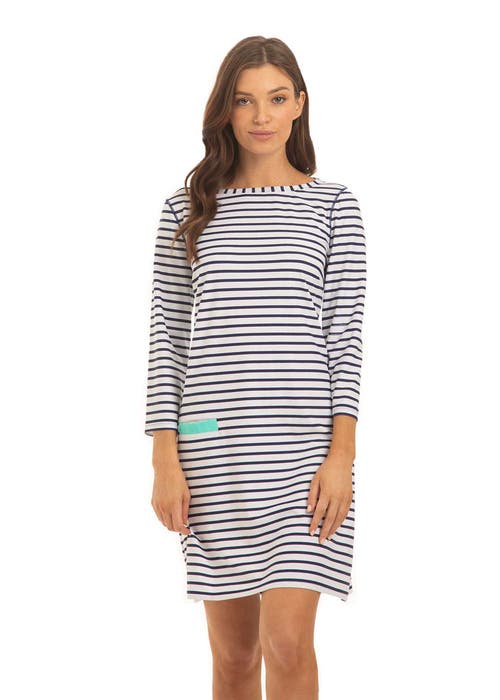 Cabana Life Shift Dress In Navy Stripe In Navy Stripe